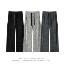 批发复古斜纹直筒休闲裤<b class='q'>男</b>春季美式慵懒坠感长<b class='q'>裤子</b>潮流薄款拖地阔腿裤