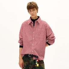 批发长袖衬衣男春秋款韩版百搭宽松复古<b class='q'>甜美</b>格子衬衫设计感上衣潮