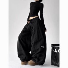 批发白色冰丝速干阔腿裤女<b class='q'>夏</b>季大码胖mm高腰抽绳休闲裤显瘦运动工装裤