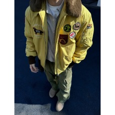 批发美式设计感徽章<b class='q'>刺绣</b>毛领夹克棉衣男女秋冬百搭工装外套