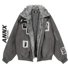 批发2026冬嘻哈潮牌复古<b class='q'>刺绣</b>棒球服夹克美式高街宽松vintage拼皮外套