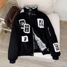 批发2026冬嘻哈潮牌复古<b class='q'>刺绣</b>棒球服夹克美式高街宽松vintage拼皮外套