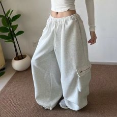 批发设计感<b class='q'>运动裤</b>女宽松束脚春秋2025年小个子高腰阔腿裤直筒休闲卫裤