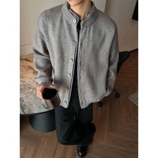 批发基本款假两件简约纯色拼接毛衣潮牌<b class='q'>街头</b>宽松慵懒风百搭针织毛衣