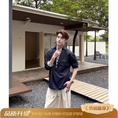 批发2026美式复古工装<b class='q'>衬衫</b>男秋冬季宽松潮牌休闲长袖猎装<b class='q'>衬衣</b>外套男