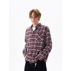 批发格子纹磨毛<b class='q'>衬衫</b>男士长袖韩版潮流痞帅气内搭<b class='q'>衬衣</b>高级感休闲<b class='q'>男装</b>