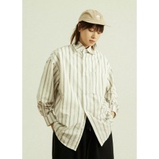 批发2026日系<b class='q'>男装</b>美式简约复古竖条纹撞色宽松长袖<b class='q'>衬衫</b>男女春<b class='q'>衬衣</b>外套