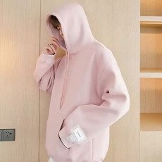 批发粉色连帽卫衣春秋<b class='q'>薄外套</b><b class='q'>男</b>秋冬2026新爆款韩系慵懒风早初秋季上衣