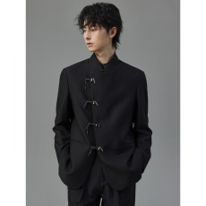 批发<b class='q'>西装</b>店新中式<b class='q'>男</b>装中式<b class='q'>西装</b>立领盘扣外套中山装痞帅学生装唐装