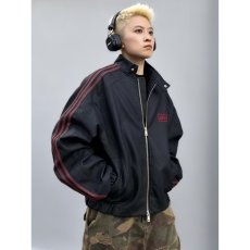 批发2026春秋季新款潮牌侧边拼接立领皮衣男美式<b class='q'>街头</b>宽松运动百搭外套