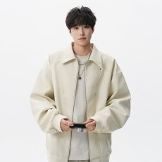 批发假两件夹克<b class='q'>外套</b>男春秋季2025新款格子衬衫领<b class='q'>男生</b>飞行员棒球服