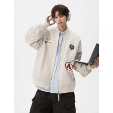 批发美式复古青少年飞行夹克<b class='q'>男</b>春秋季棒球服高级感潮牌休闲情侣<b class='q'>薄外套</b>