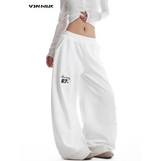 批发VINMUK美式星星烫钻<b class='q'>户外</b>卫裤女冬季垂感<b class='q'>宽松</b>阔腿休闲裤潮
