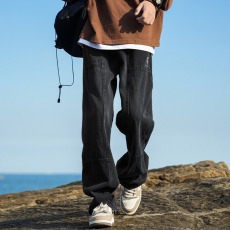 批发美式<b class='q'>牛仔裤</b>男款夏季薄款2024年新款宽松直筒阔腿裤<b class='q'>男生</b>休闲长裤子