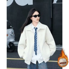 批发美式复古夹棉皮衣男款潮牌夹克宽松休闲<b class='q'>男生</b>秋冬<b class='q'>外套</b>痞帅上衣