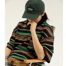 批发夏季新款港味复古oversize短<b class='q'>袖</b>上衣男女五分<b class='q'>袖</b>宽松条纹半<b class='q'>袖</b><b class='q'>T</b><b class='q'>恤</b>潮