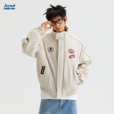 批发刺绣潮牌美式撞色拼接立领夹克男女春秋季<b class='q'>街头</b>宽松百搭情侣外套