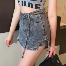 批发<b class='q'>大码</b>胖mm复古牛仔短裤女夏季高腰热裤子a字包臀短裙防走光<b class='q'>裙裤</b>子