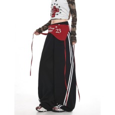 批发美式辣妹屁帘拼接爵士舞裤女秋季爆款<b class='q'>设计</b>感小众松宽松显瘦休闲裤