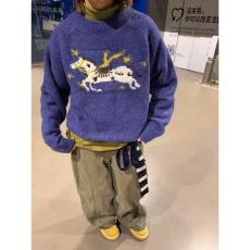 批发春秋季宽松小马图案提花针织衫<b class='q'>男士</b>简约日常外出流行百搭软糯<b class='q'>毛衣</b>