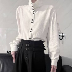 批发白<b class='q'>衬衫</b>女长袖2026春装新款韩版宽松高领<b class='q'>气质</b>OL上衣职业雪纺<b class='q'>衬衣</b>