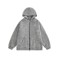 批发2026春秋小香风编织外套美式简约时尚情侣休闲连帽<b class='q'>卫衣</b>夹克<b class='q'>男</b>女