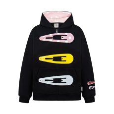 批发<b class='q'>卫衣</b>外套女春秋新款设计感发夹宽松灰色开衫拉链连帽长袖上衣