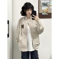 批发秋季穿搭新款美式复古刺绣<b class='q'>棒球</b>服男女宽松休闲飞行员夹克<b class='q'>外套</b>潮牌