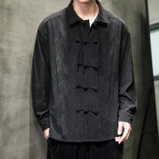 批发中国风<b class='q'>男</b>装复古<b class='q'>唐装</b>宽松衬衫中式秋季衬衫汉服青年休闲长袖衬衣潮