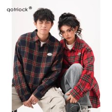 批发美式复古格子<b class='q'>衬衫</b>男2025新款春秋季穿搭潮牌<b class='q'>情侣</b><b class='q'>长袖</b>休闲<b class='q'>衬衣</b>外套