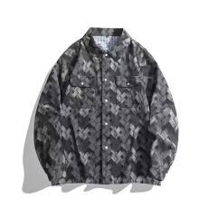 批发特大码男士工装夹克<b class='q'>衬衫</b>春秋季胖子加肥佬加大号超宽松牛仔装外套