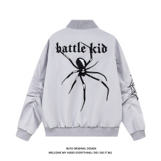 批发美式高街蜘蛛刺绣夹克男女生春季国潮宽松嘻哈痞帅飞行服<b class='q'>外套</b>