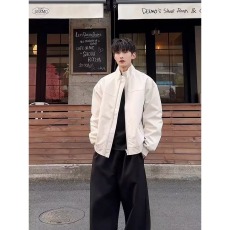 批发<b class='q'>男生</b>米白色<b class='q'>外套</b>男春秋款痞帅高级感上衣夹克棒球服2025年新款男装