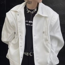 批发潮牌痞帅炸街白色外套男模穿搭垫肩飞行夹克短款<b class='q'>设计</b>感美式棒球服