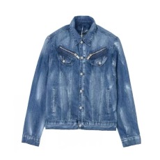 批发美式垫肩廓形擦色牛仔外套男宽松小众<b class='q'>设计</b>感百搭质感夹克