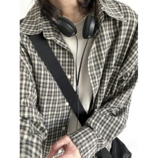 批发日系<b class='q'>街头</b>格子撞色宽松长袖衬衫男女美式复古宽松情侣休闲外套潮牌