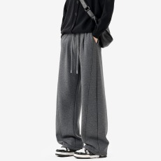 批发潮牌老钱风弯刀卫裤男美式痞帅纯色休闲裤新款立体裁剪<b class='q'>设计</b>运动裤