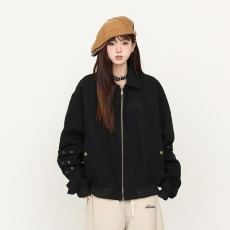 批发美式高街薄款刺绣百搭外套座山雕春季宽松外搭<b class='q'>男</b>女同款夹克潮