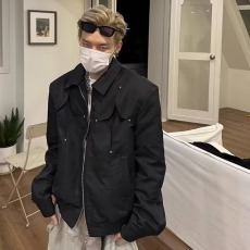 批发美式<b class='q'>休闲</b>翻领<b class='q'>夹克</b>男款秋季新款复古痞帅宽松解构工装<b class='q'>休闲</b>外套男款