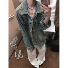 批发cleanfit重工水洗铆钉牛仔外套男秋季美式复古小众<b class='q'>设计</b>感工装夹克