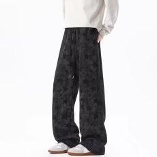 批发美式复古星星弯刀卫裤男款秋季潮牌扎染垂感裤子高级感直筒<b class='q'>休闲裤</b>