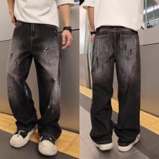 批发2026年秋季新款美式复古痞帅男士高街宽松直筒牛仔裤高街痞帅潮流