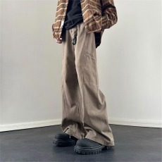 批发美式复古直筒棕色工装裤男宽松阔腿牛仔裤美拉德咖色<b class='q'>休闲裤</b>ins潮