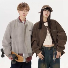 批发皮衣外套男女春季美式复古潮流高街宽松机车服飞行员<b class='q'>夹克</b><b class='q'>休闲</b>外套