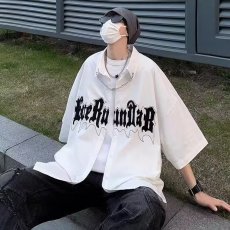 批发<b class='q'>大码</b>港风特<b class='q'>大码</b>刺绣衬衫男款潮流痞帅百搭宽松ins风短袖衬衣