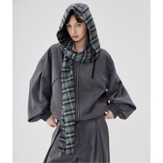 批发格子披肩卫衣男春季撞色拼接开衫痞帅<b class='q'>设计</b>感休闲上衣潮气质新款