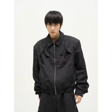 批发美式潮牌刺绣飞行员夹克男复古宽松情侣宽松<b class='q'>百搭</b>休闲外套