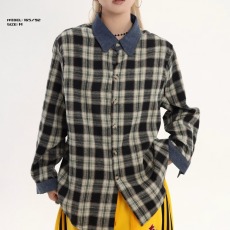 批发秋冬款磨毛棉格子衬衫女内搭外穿小个子衬衣翻领格纹秋<b class='q'>百搭</b>经典款