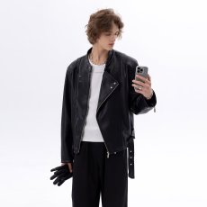 批发黑色高级感休闲短款<b class='q'>皮衣</b>外套<b class='q'>男</b>款2026秋冬新款宽松显瘦立领皮夹克