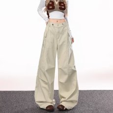 批发美式复古cleanfit直筒多口袋工装牛仔裤男女潮牌痞帅<b class='q'>街头</b>褶皱长裤